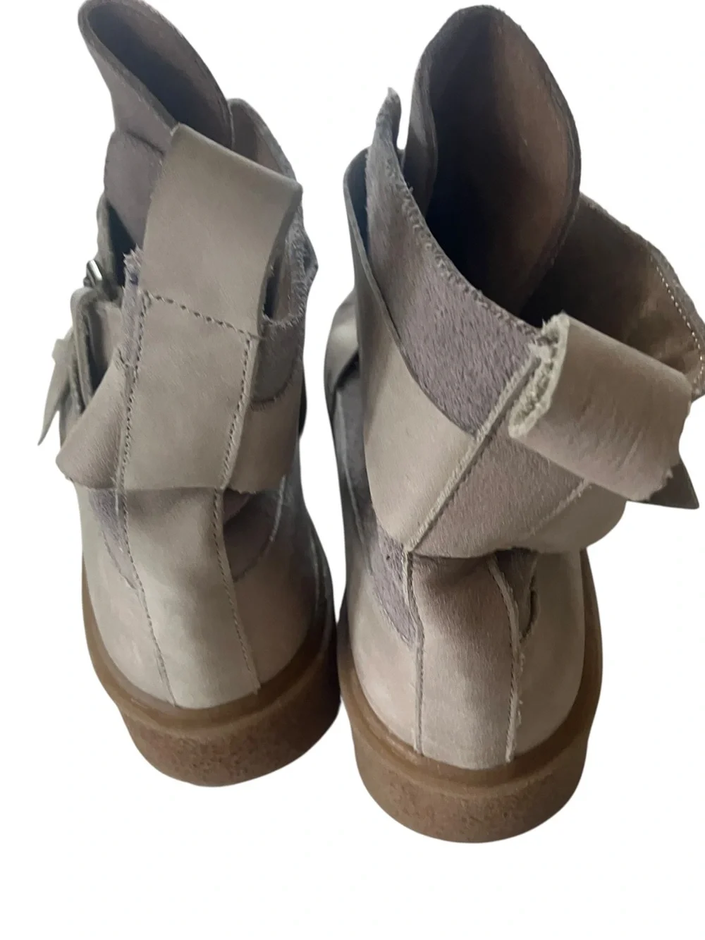 Free People Cortina‎ Leather Wedge Sneaker Boots Gum Sole 38 8